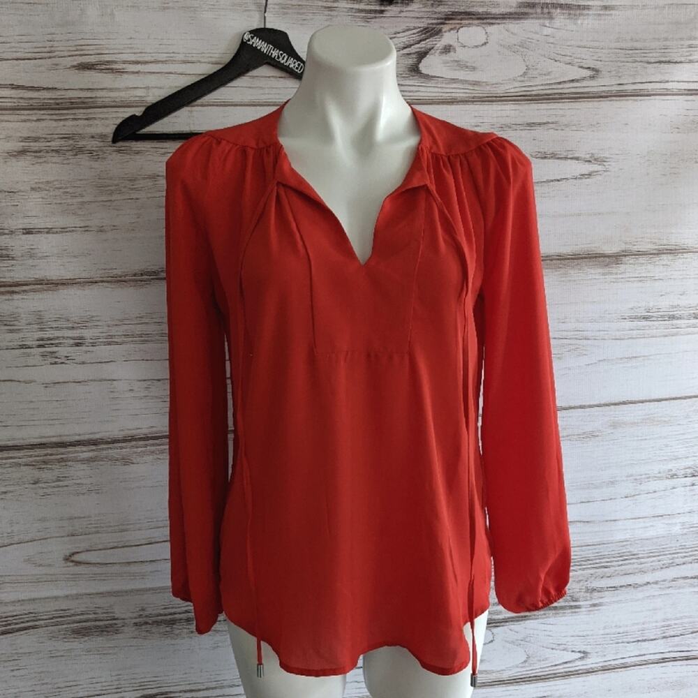 Ny&Co 7th Avenue Design Studio Red Blouse sz xs
